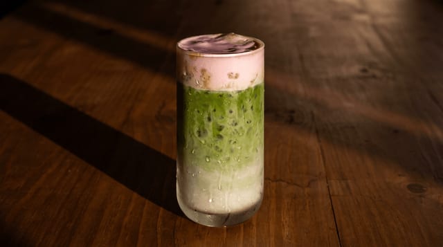 Sakura Foam Matcha Latte.